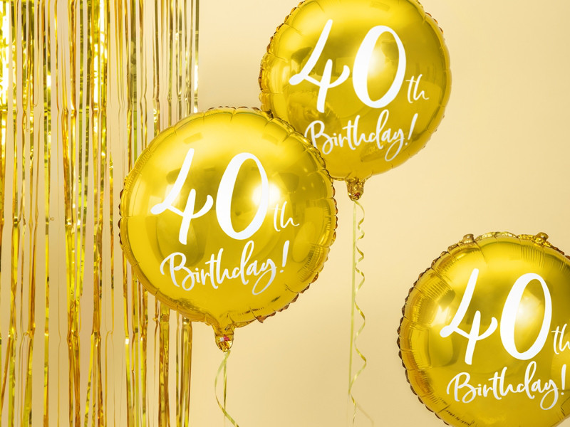 Balon foliowy 18" "40th Birthday" na 40 urodziny / FB24M-40-019