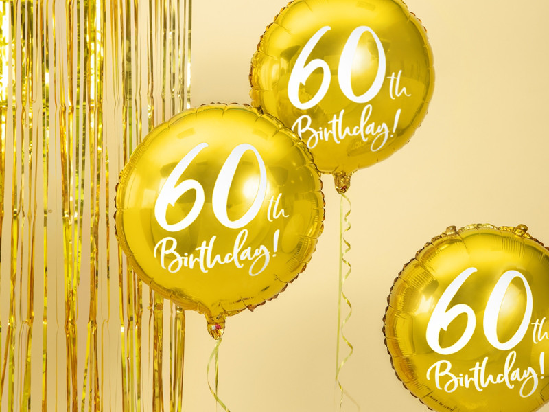 Balon foliowy 18" "60th Birthday" na 60 urodziny / FB24M-60-019