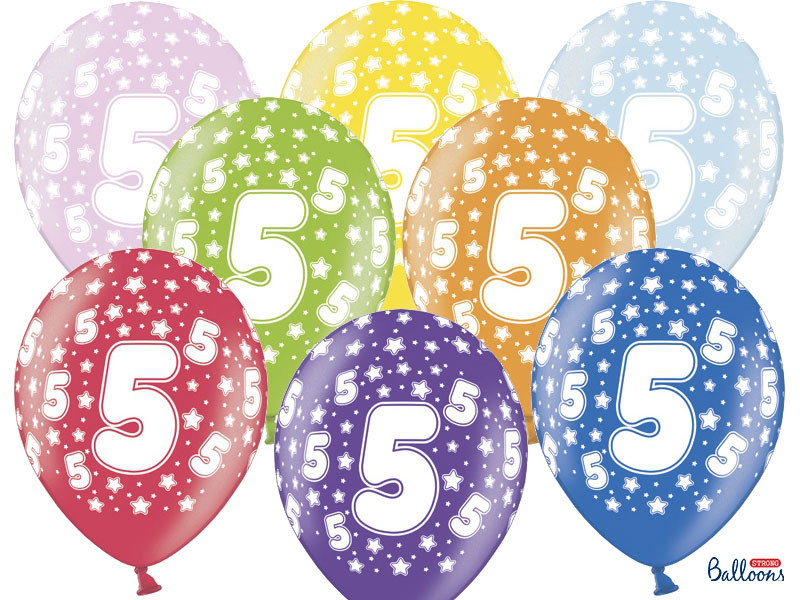 Balony na 5 urodziny, mix kolorów / SB14M-005-000-6