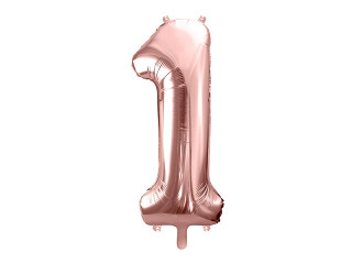 Balon foliowy metalizowany Cyfra "1" różowe złoto, 86 cm / FB1M-1-019R
