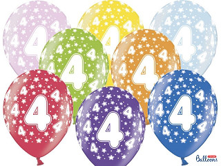 Balony na 4 urodziny, mix kolorów / SB14M-004-000-6