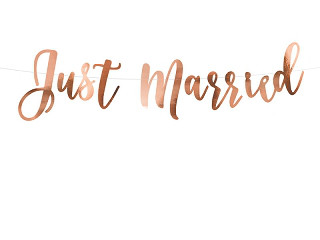 Girlanda różowe złoto "Just Married" / GRL73-019R