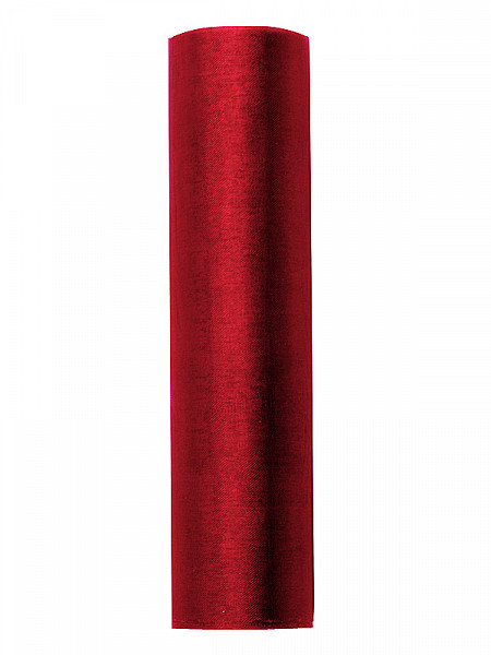 Organza gładka, czerwona / 0,16x9 m