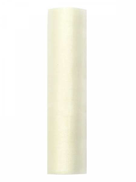 Organza gładka, jasno-kremowa / 0,16x9 m