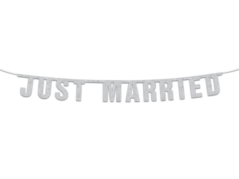 Girlanda srebrna "Just Married" / GRL-018