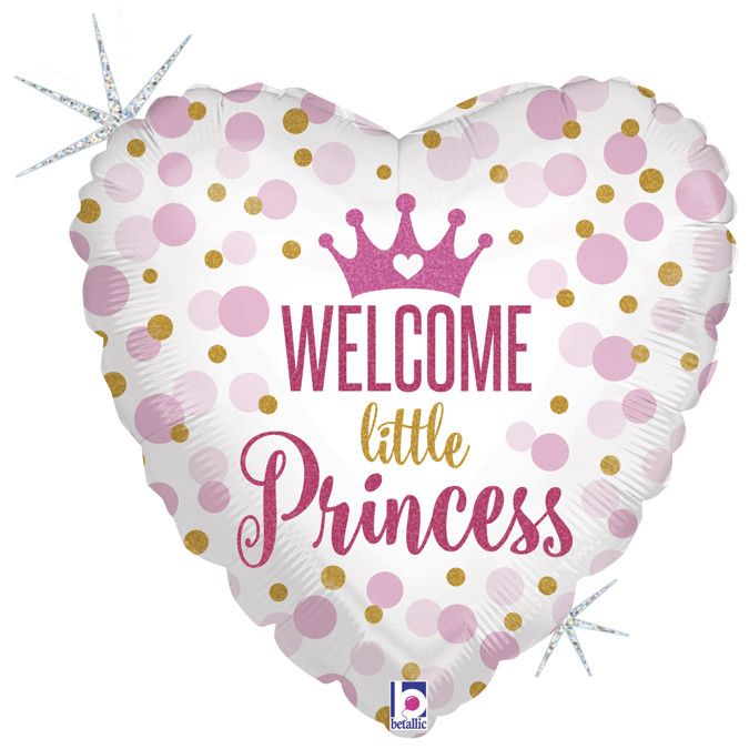 Balon na Narodziny foliowy serce "Welcome little Princess"