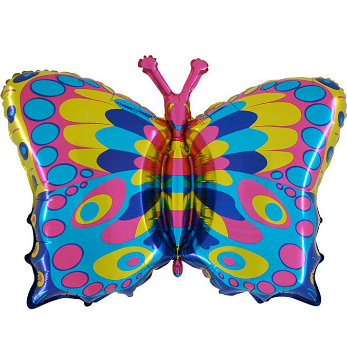 Balon foliowy tęczowy "Motyl" (niezapakowany)