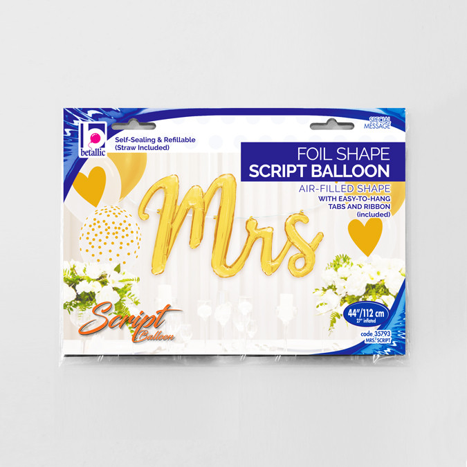 Balon foliowy napis "Mrs" / 112 cm