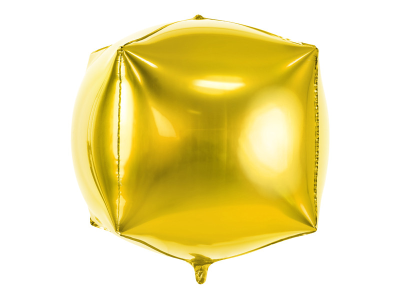 Balon foliowy "Sześcian", złoty / 35x35x35 cm