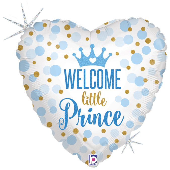Balon na Narodziny foliowy serce "Welcome little Prince"