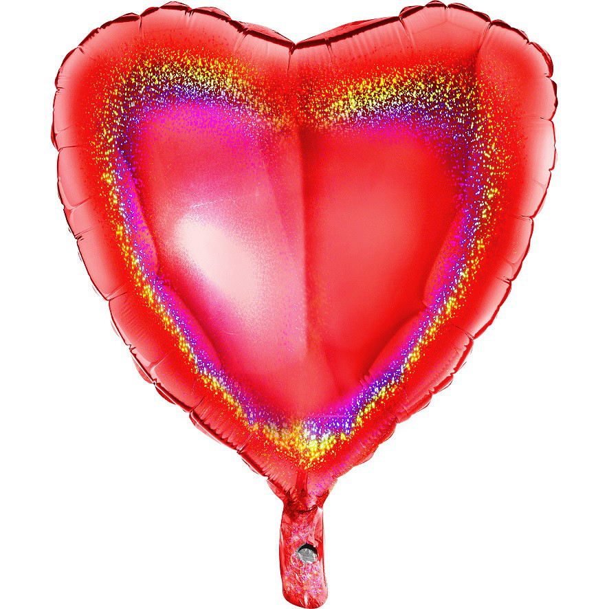 Balon foliowy 36" Serce holograficzne Czerwone