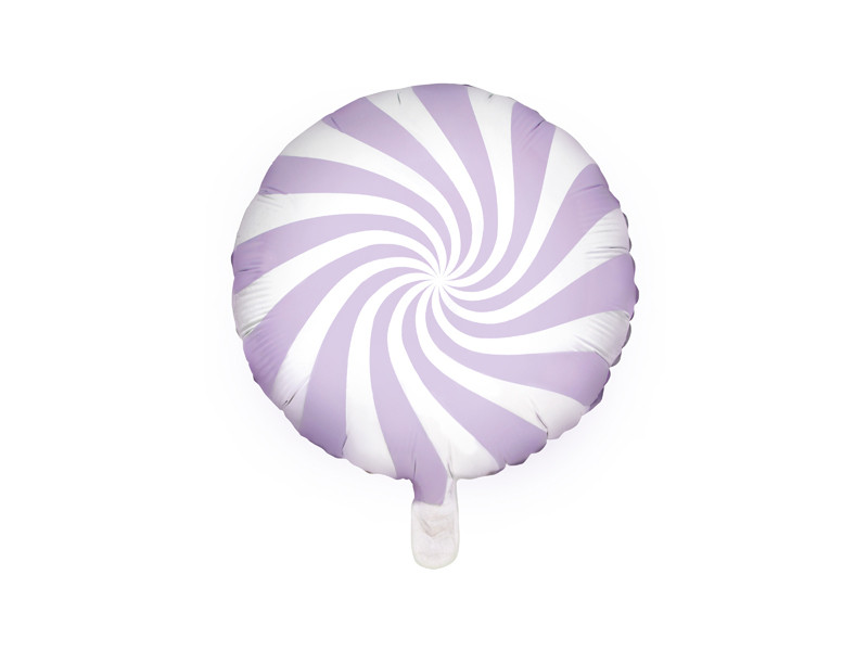 Balon foliowy pastelowy 18 "Cukierek", biało-liliowy