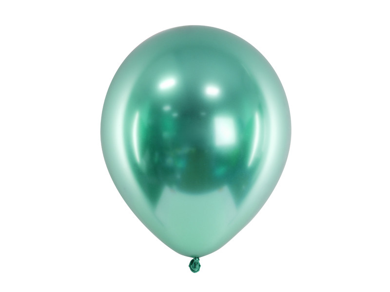 Balony lateksowe Glossy PD, zielone / 27 cm
