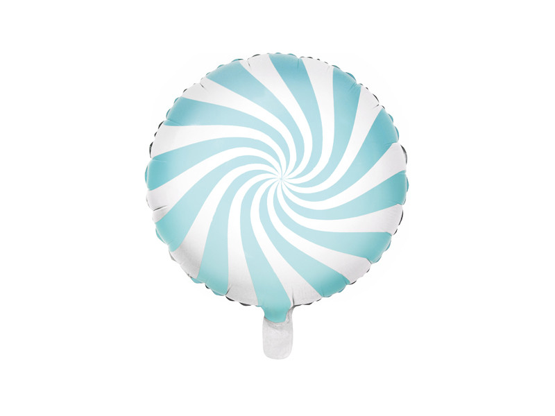 Balon foliowy pastelowy 18 "Cukierek", biało-niebieski