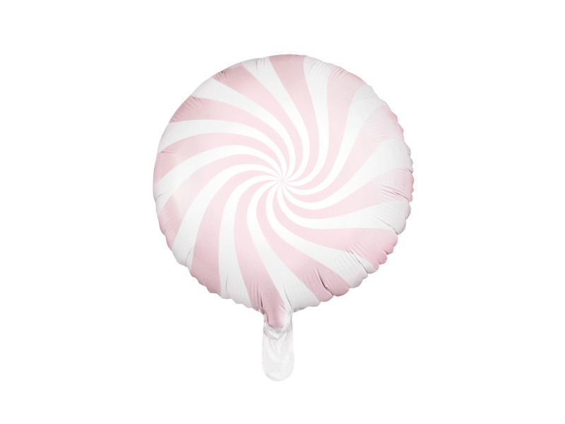 Balon foliowy pastelowy 18 "Cukierek", biało-różowy