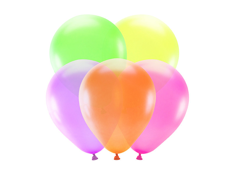 Balony lateksowe neonowe, mix kolorów / 25 cm