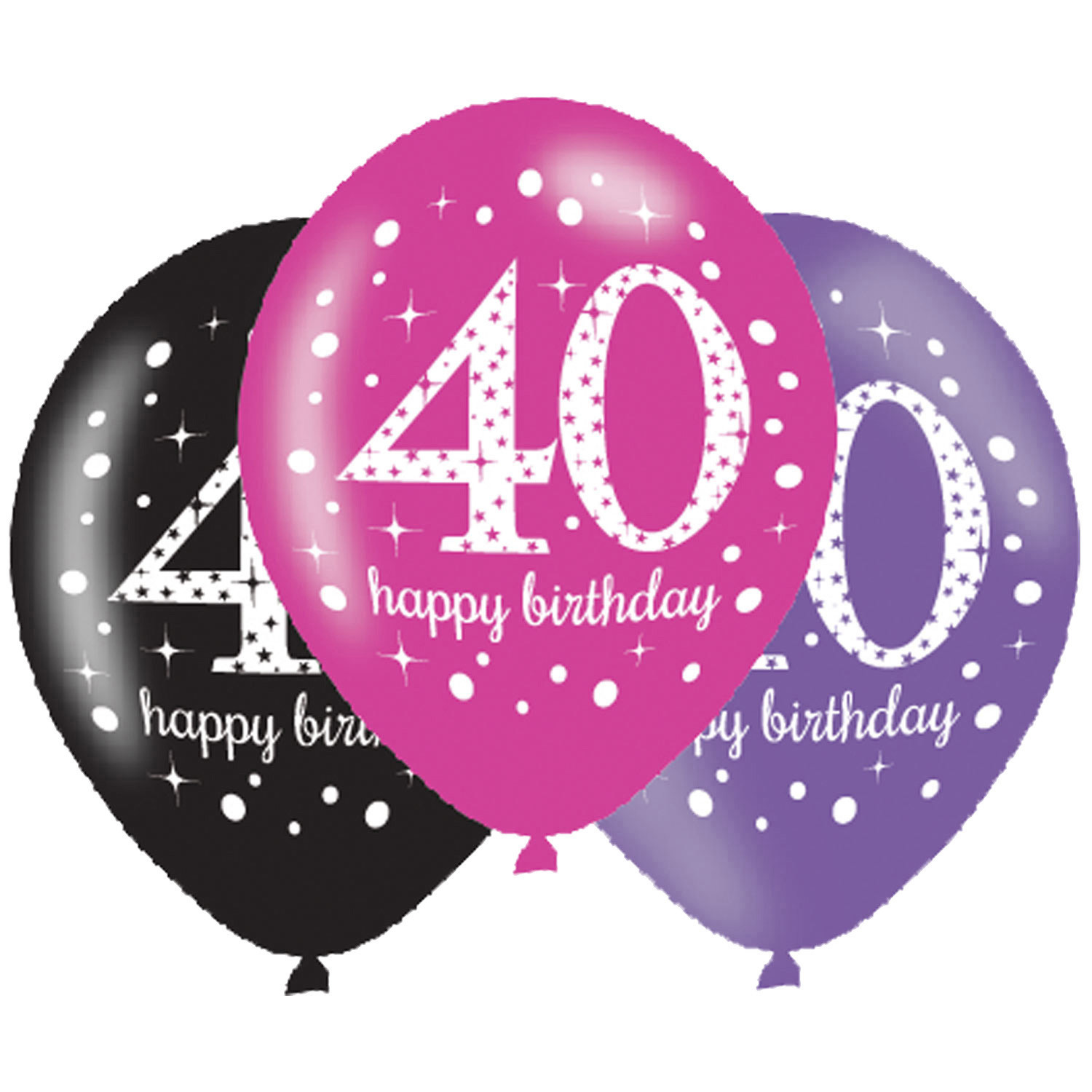 Balony na 40 urodziny, mix różowy y / 27,5 cm