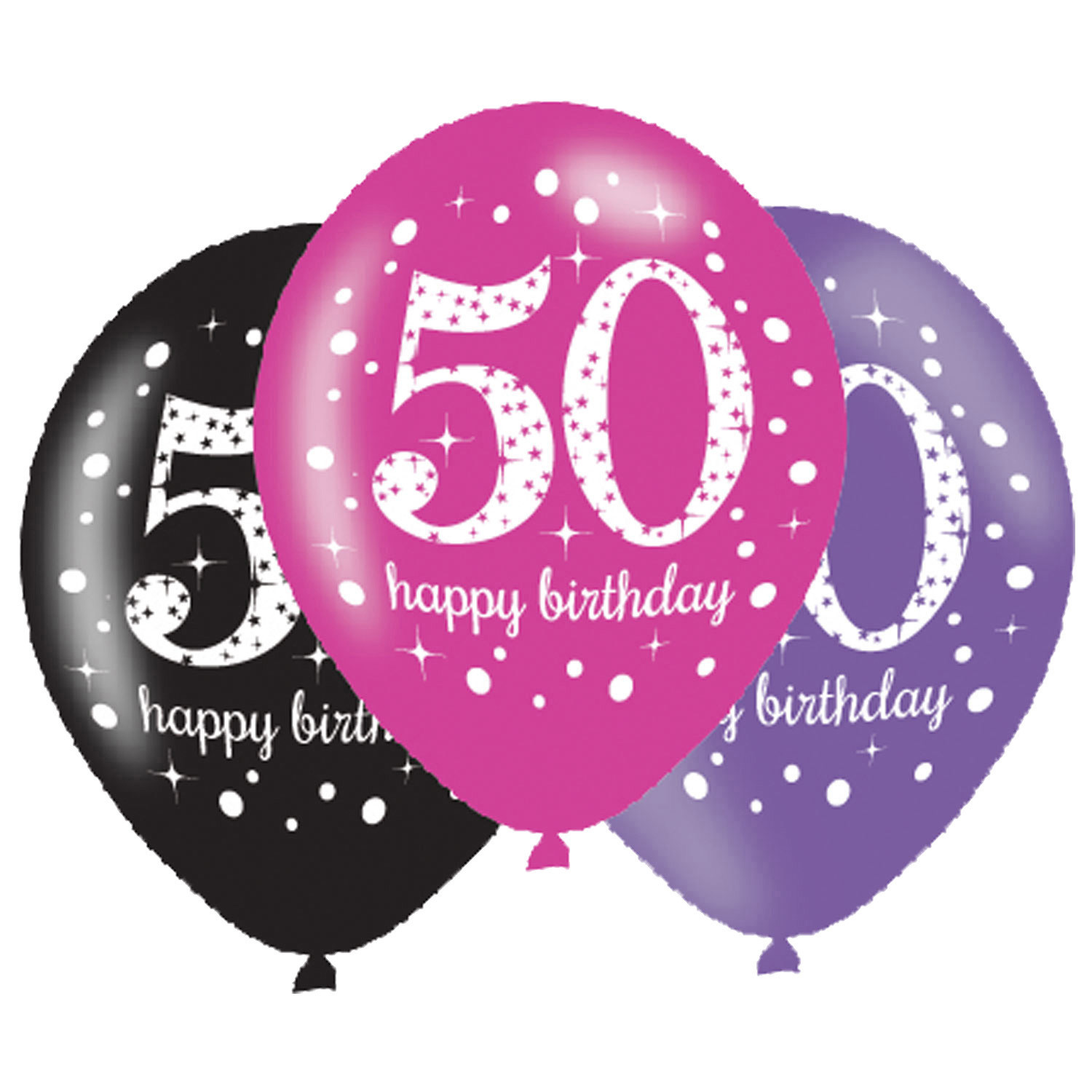 Balony na 50 urodziny, mix różowy / 27,5 cm