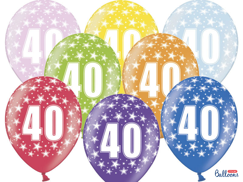 Balony na 40 urodziny, mix kolorów / SB14M-040-000-6