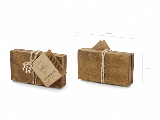 Drewniane pudełko na obrączki / 10x5,5 cm