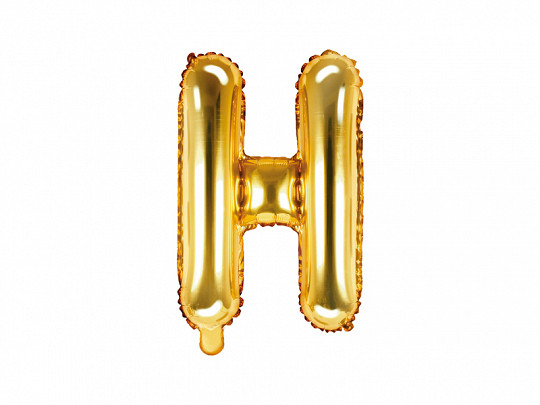 Balon foliowy 14" metalizowany litera "H", złota / 35 cm