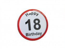 Przypinka na 18 urodziny "Happy 18 Birthday"