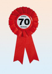 Kotylion na 70 urodziny "Happy 70 Birthday"