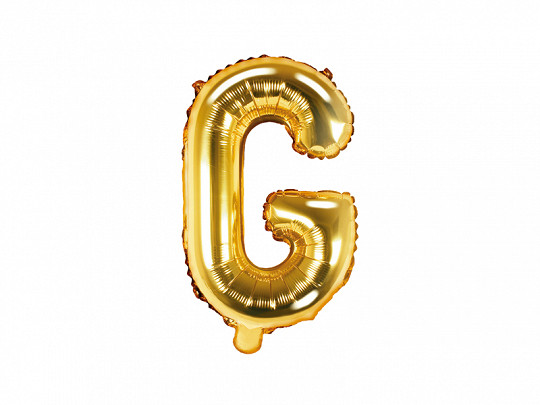 Balon foliowy 14" metalizowany litera "G", złota / 35 cm