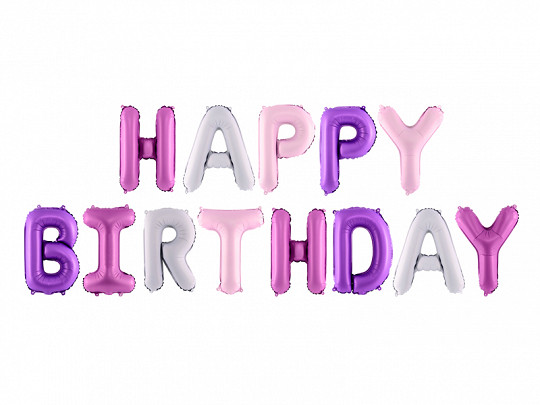 Balon foliowy napis "Happy Birthday" / FB6P-000