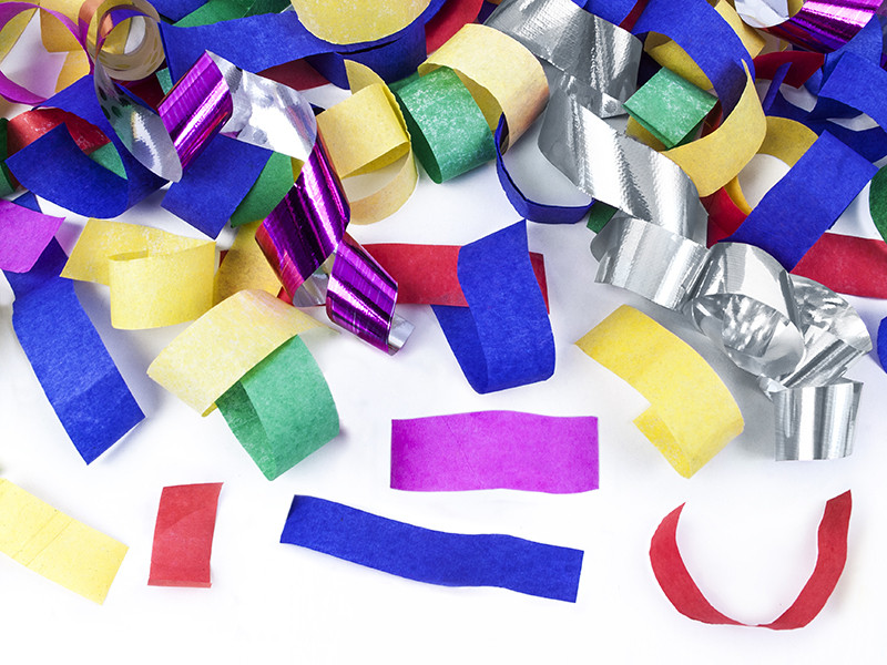 Tuba wystrzałowa konfetti - kolorowe, papierowe konfetti i metalizowane serpentyny / 60 cm