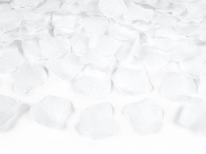 Wystrzałowa tuba konfetti - białe płatki róż / 60 cm