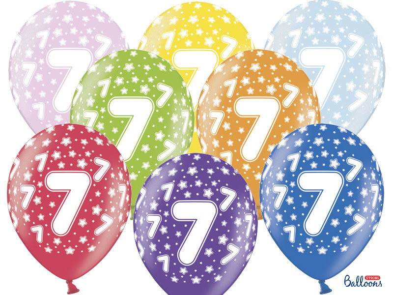 Balony na 7 urodziny, mix kolorów / SB14M-007-000-6