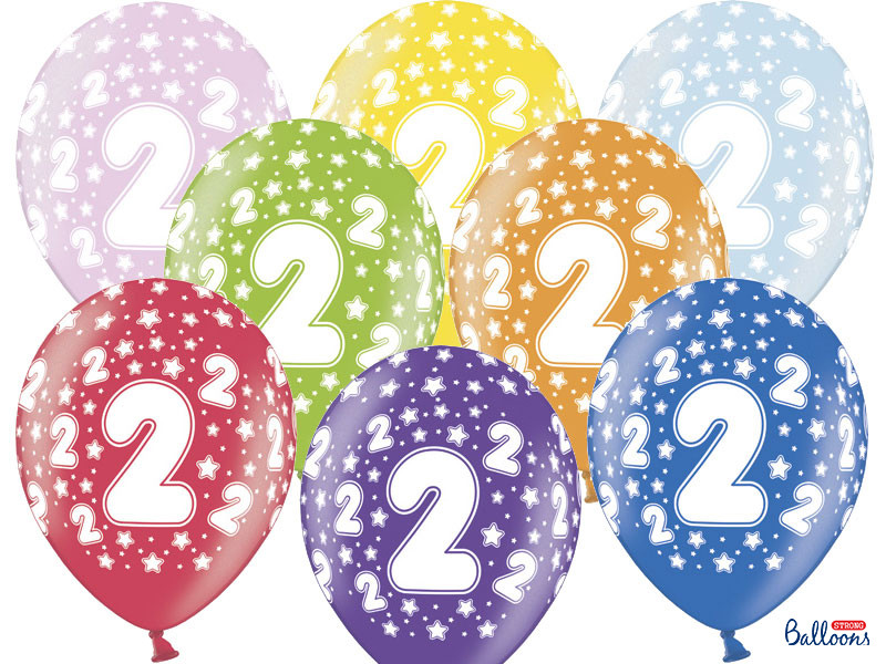 Balony na 2 urodziny, mix kolorów / SB14M-002-000-6