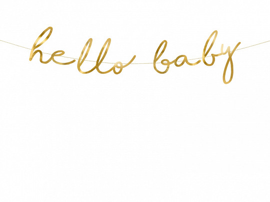 Girlanda na przywitanie dziecka złota "Hello Baby" / GRL83-019M