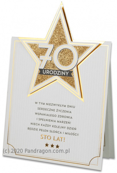 Karnet Gwiazda "70" urodziny" / HM200-1682