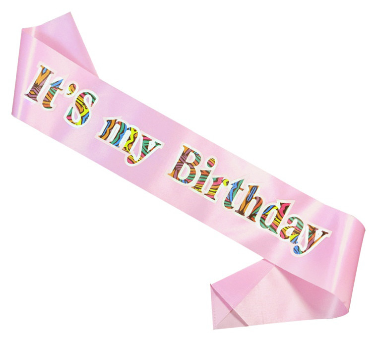 Szarfa na urodziny  "It`s my birthday" / CH-SIMBJR