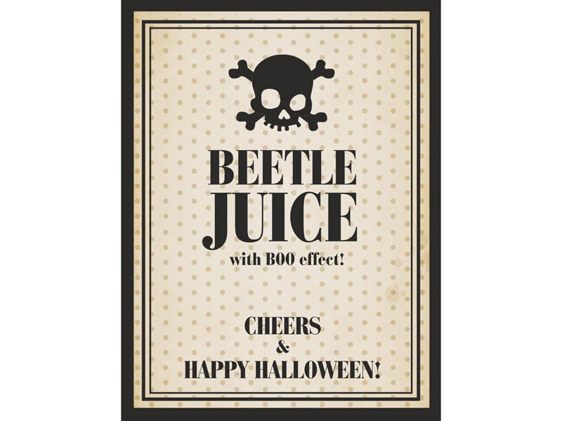 Etykiety na alkohol "Beetle Juice"