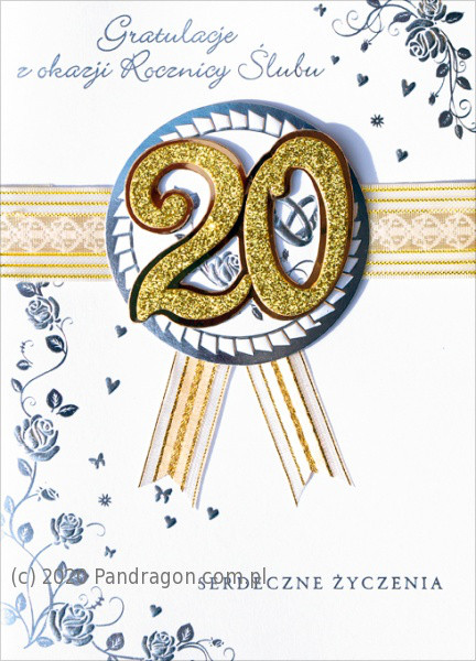 Kartka na rocznicę ślubu "20 Rocznica Ślubu" /  HM-100-442