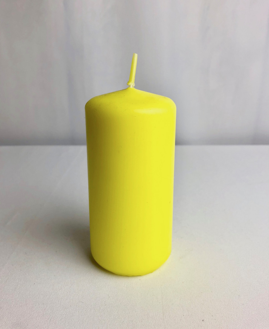 Cytrynowa świeca walec, matowa / 12x6 cm