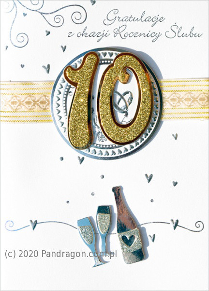 Kartka na rocznicę ślubu "10 Rocznica Ślubu" / HM-100-440