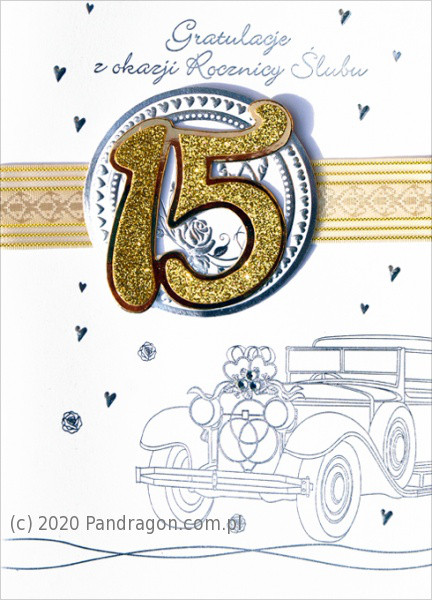 Kartka na rocznicę ślubu "15 Rocznica Ślubu" / HM-100-441