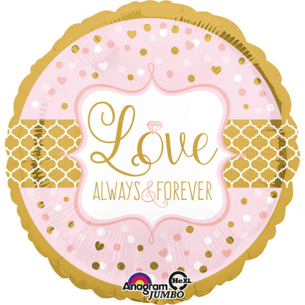 Balon foliowy foliowy "Love Always & Forever" / 71 cm