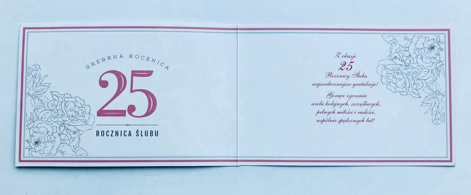 Kartka na rocznicę ślubu "25 Rocznica Ślubu" / HM-100-661