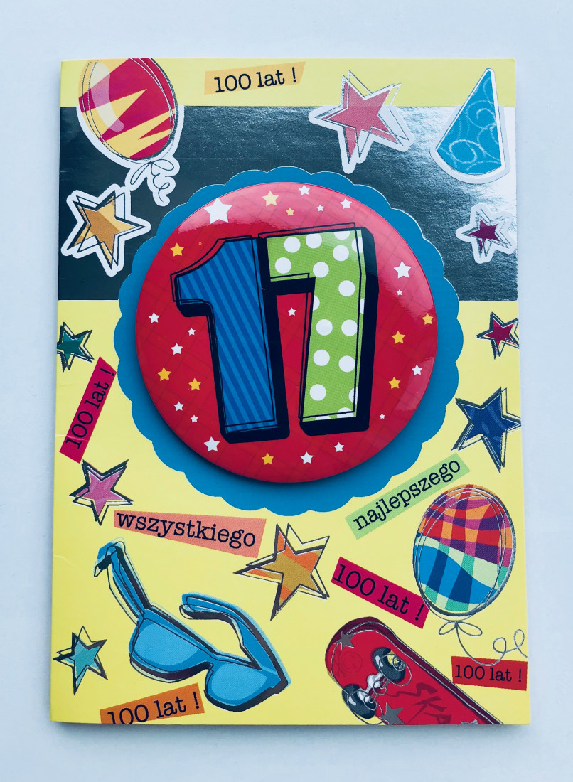 Kartka z przypinką na "17 urodziny" / B6GIFT39