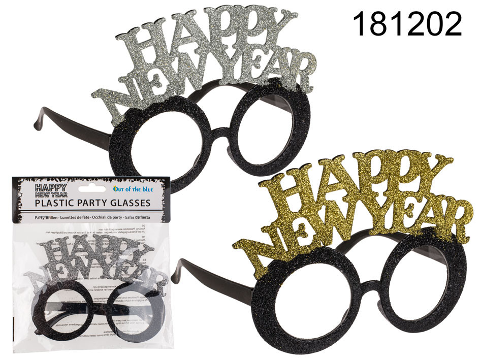 Okulary sylwestrowe "Happy New Year" / złote