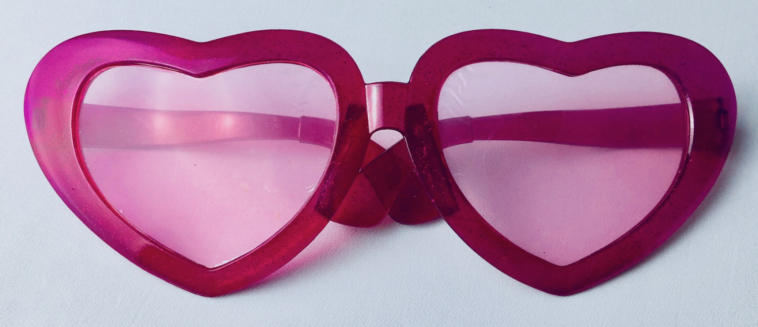 Okulary Mega Serca różowe / OKR1-081