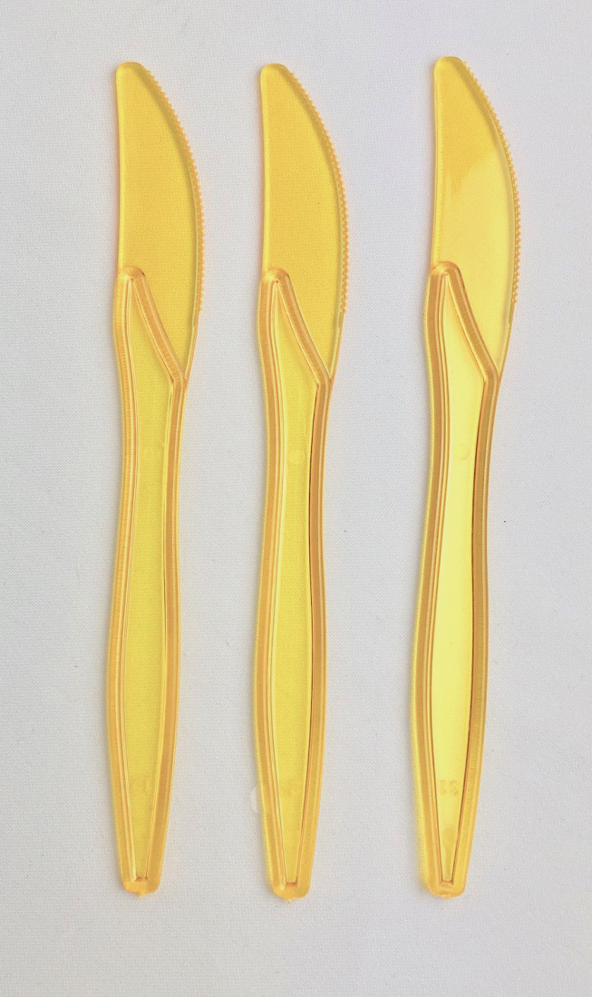 Noże plastikowe, żółte