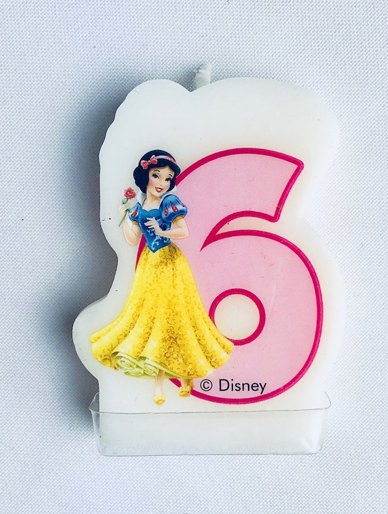 Świeczka cyferka "6" Disney Księżniczki - WYPRZEDAŻ