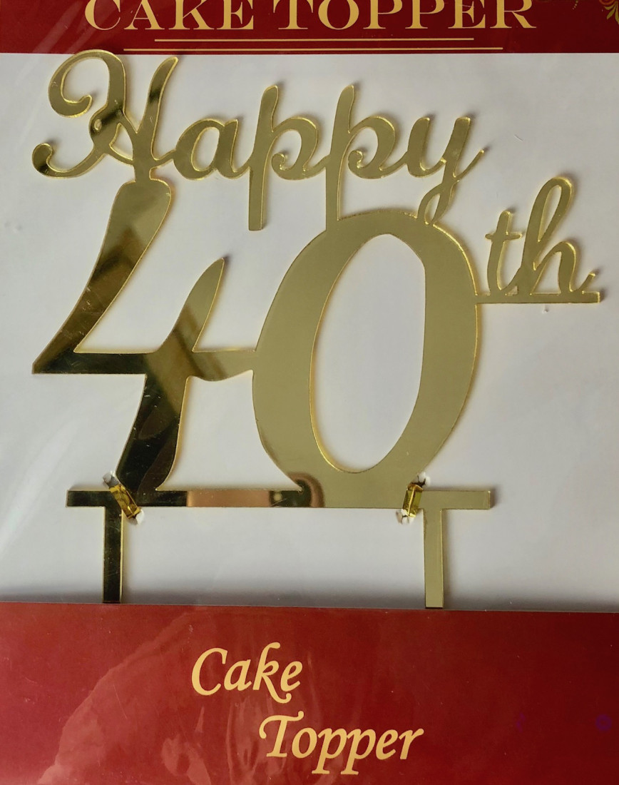 Topper na tort "Happy 40th" na 40 urodziny
