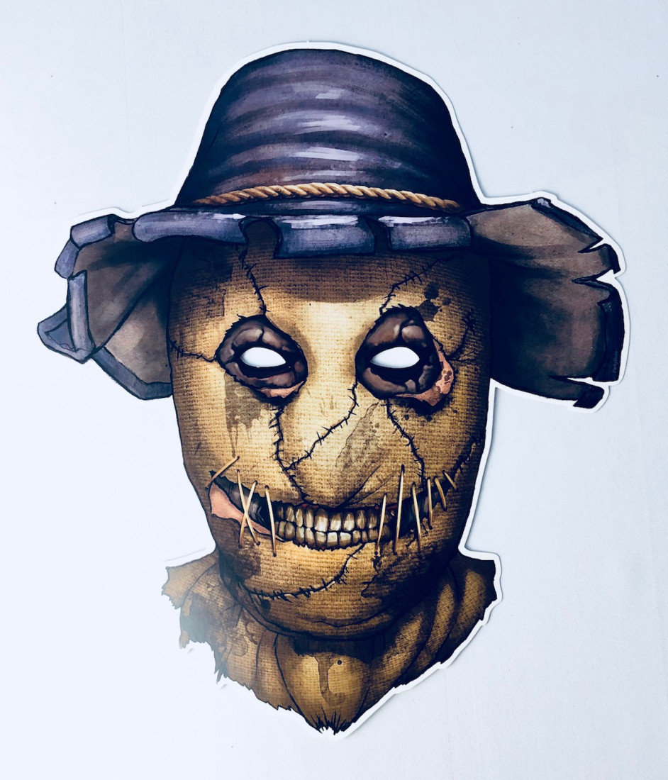 Maska papierowa "Strach na wróble" / 32x37 cm
